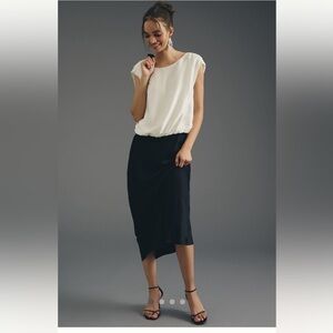 New With Tags By Anthropologie Silky Boatneck Blouse Sz M